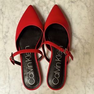 Red Calvin Klein Flats size 8.5